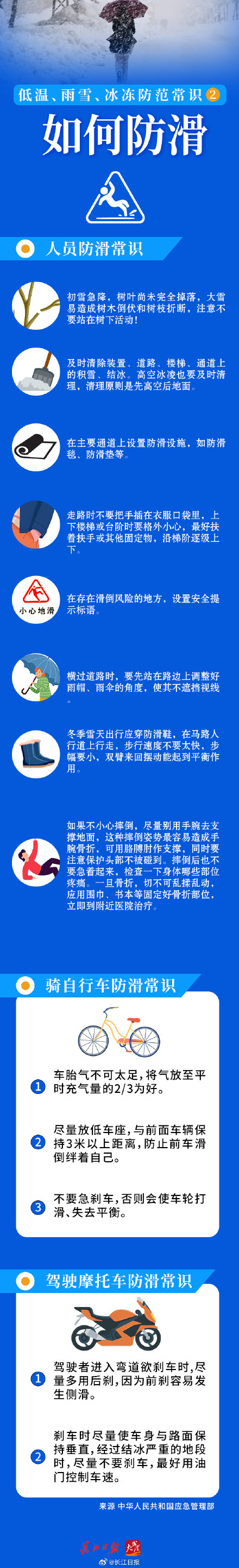 科普长图｜低温、雨雪、冰冻防范常识 如何防滑
