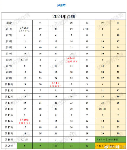 四川多地中小学暑假时间表来了！