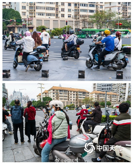 寒潮影响广西南宁 街头市民大“变装” 寒潮影响广西南宁 街头市民大“变装”
