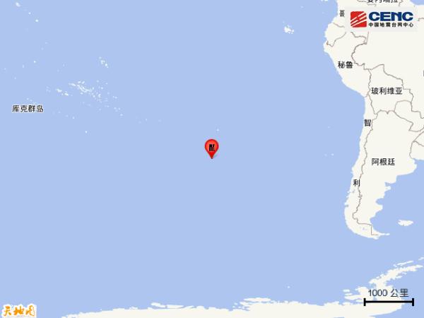 东太平洋海岭南部发生6.3级地震