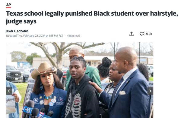 美媒：美国一中学生不满学校要求他剪短发，将州长及州司法部长告上法庭