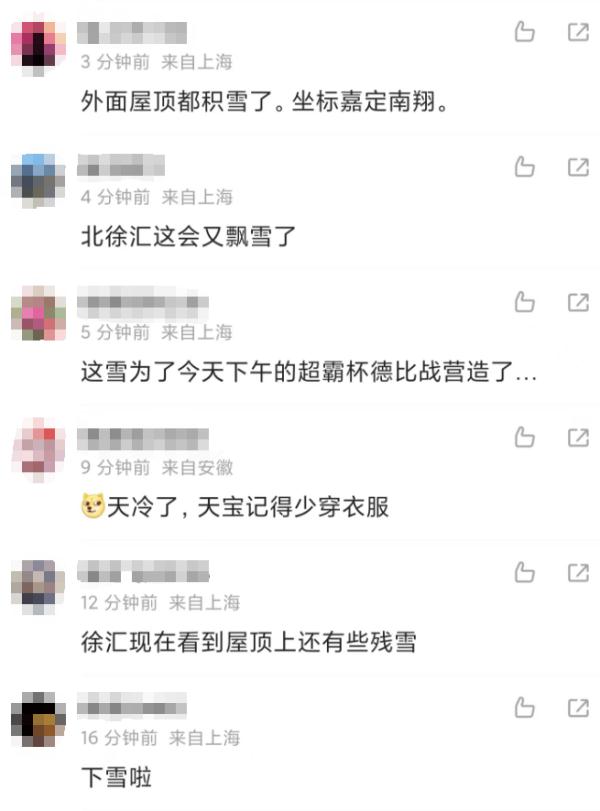 “冷得有性价比！终于下雪了！”今晨上海全城跌破冰点，啥时候能暖和点？