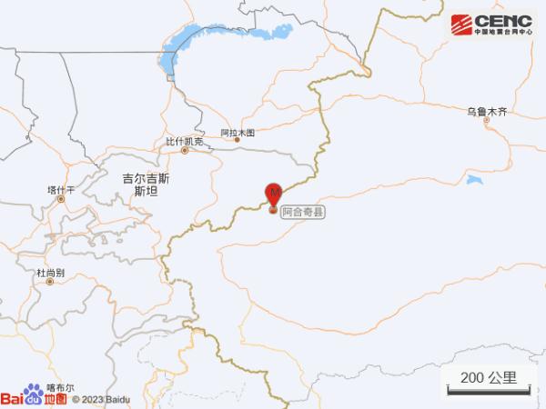 新疆克孜勒苏州阿合奇县发生3.8级地震