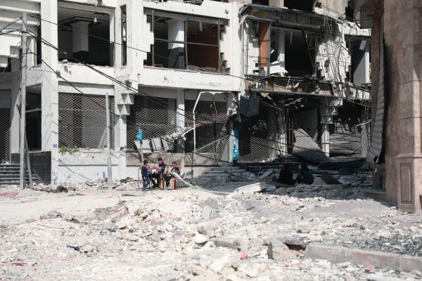 加沙城：建筑废墟