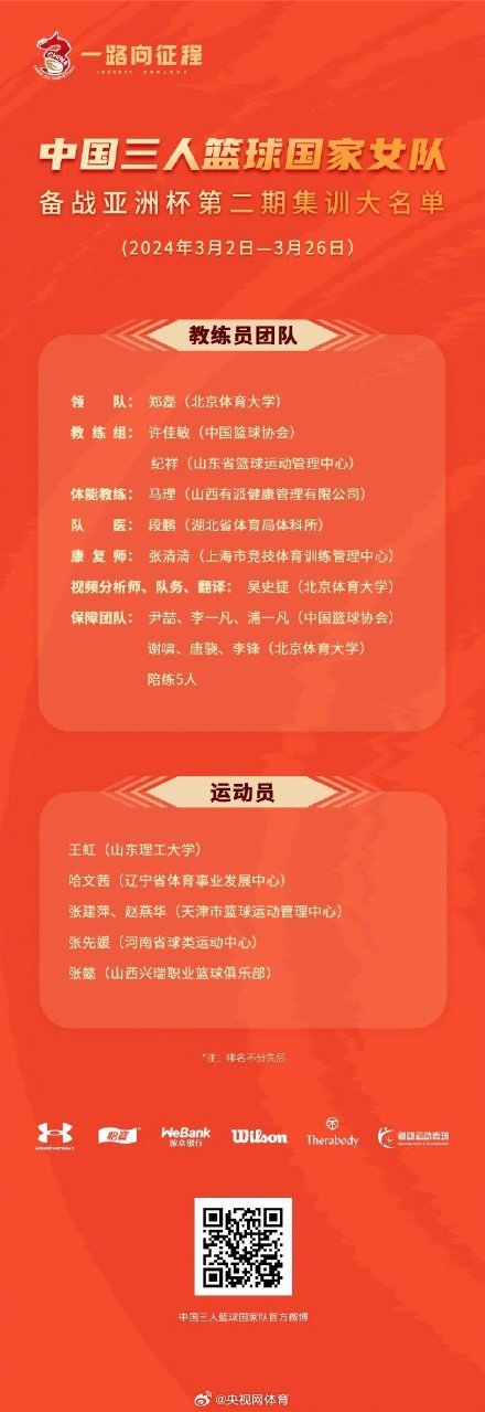 中国三人女篮集训名单