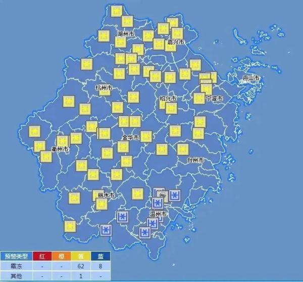 满屏预警，杭州明天早晨有霜冻，暴雨和冷空气正在排队