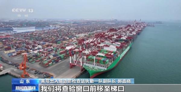 全球最大级别集装箱货轮在青岛入境靠泊 全球最大级别集装箱货轮在青岛入境靠泊