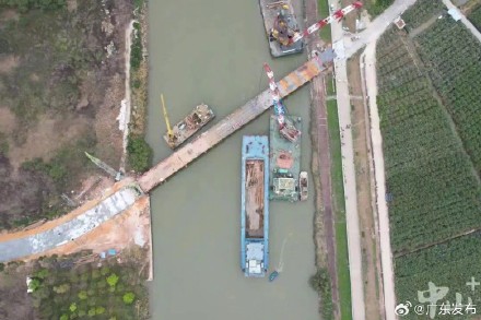 南沙三民岛临时保通便桥今日通行