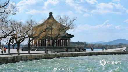 颐和园昆明湖大风下吹出大海的感觉