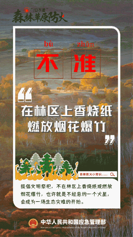 森林草原防火“十不准” 森林草原防火“十不准”