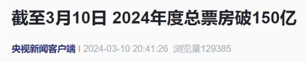 2024年度总票房突破150亿！