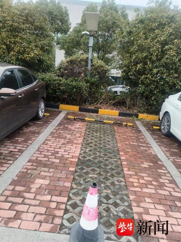 倒车时油门当成刹车，小轿车掉下停车场被悬空卡住