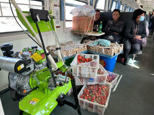 “这哪里是火车啊，明明是个移动菜市场”