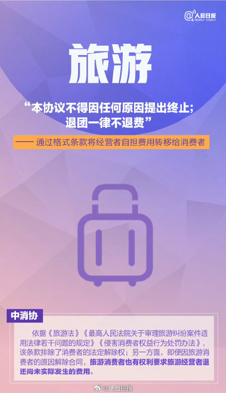 转发！八个消费领域典型霸王条款