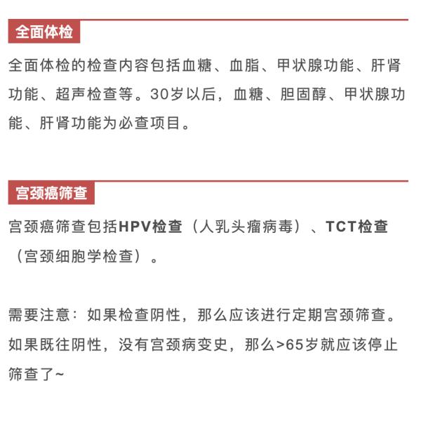 每年体检查什么？多久查一次？女性体检全攻略！都给你准备好了