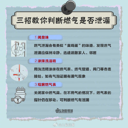 扩散周知!3招判断燃气是否泄漏 扩散周知!3招判断燃气是否泄漏