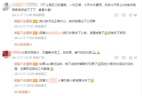 熊猫不走,老板走!网红蛋糕突然宣布暂停接单,数千员工工资未发 熊猫不走,老板走!网红蛋糕突然宣布暂停接单,数千员工工资未发