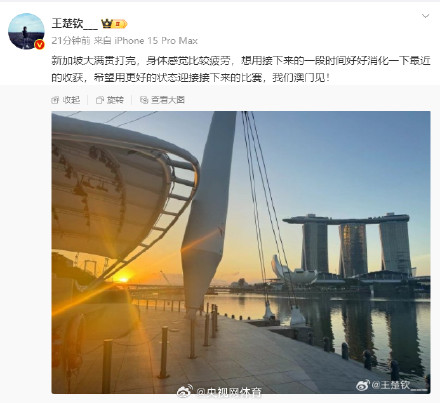 王楚钦退出仁川冠军赛