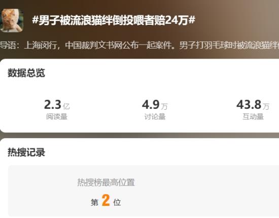 流浪猫闯大祸,投喂人赔24万,为“爱”买单合法合理 流浪猫闯大祸,投喂人赔24万,为“爱”买单合法合理