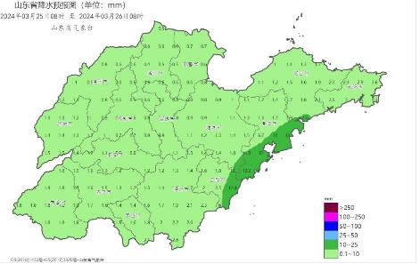 山东未来三天大部地区有小雨