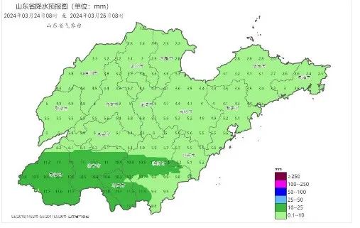 山东未来三天大部地区有小雨