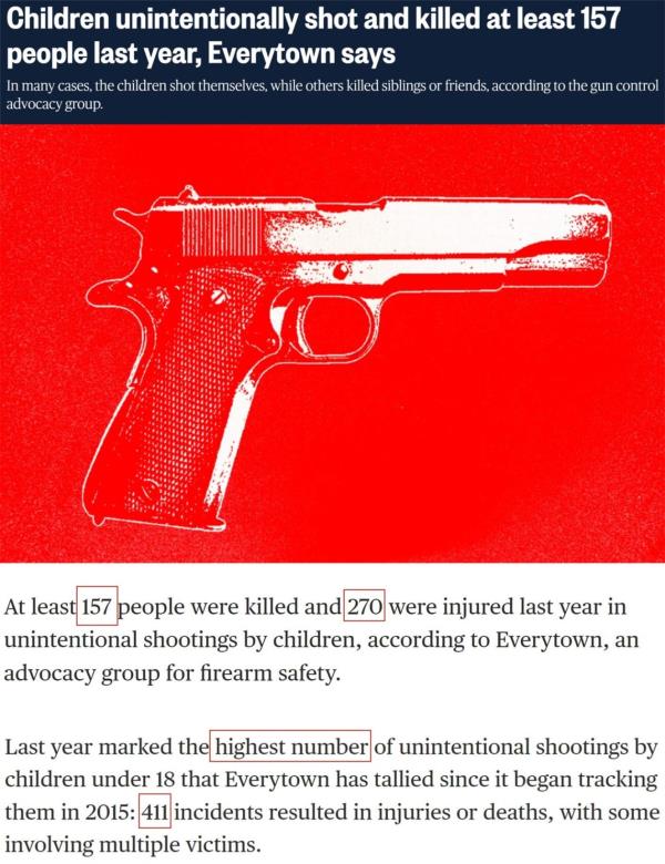 美国儿童涉枪伤亡创新高 美国儿童涉枪伤亡创新高