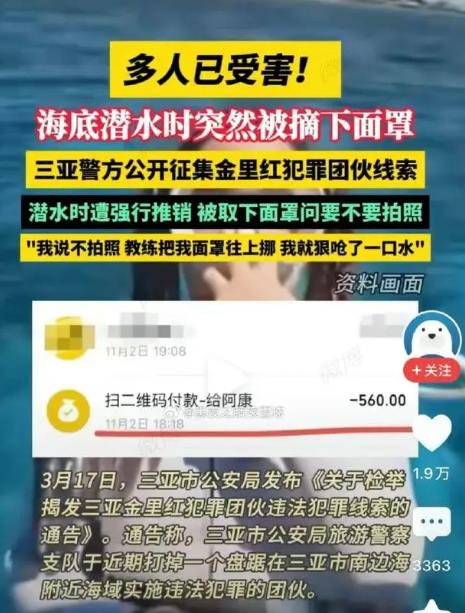 游客潜水被摘面罩强制拍照，生命安全岂容儿戏
