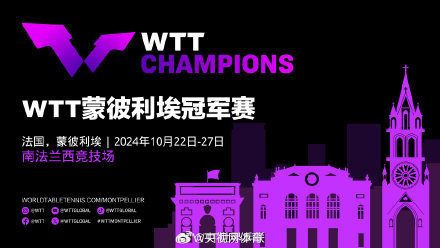 法国蒙彼利埃将首次举办WTT冠军赛