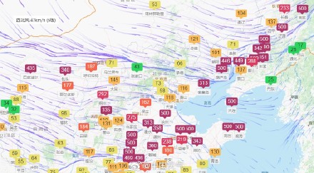 山东河南等部分地区PM10爆表