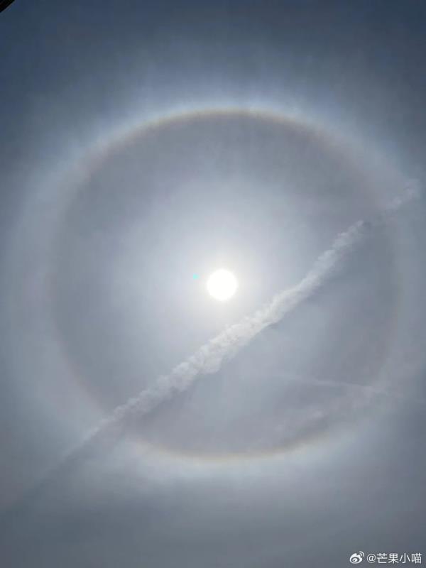 今天申城天空出现美丽日晕,你看到了吗? 今天申城天空出现美丽日晕,你看到了吗?