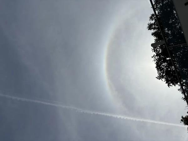 今天申城天空出现美丽日晕,你看到了吗? 今天申城天空出现美丽日晕,你看到了吗?