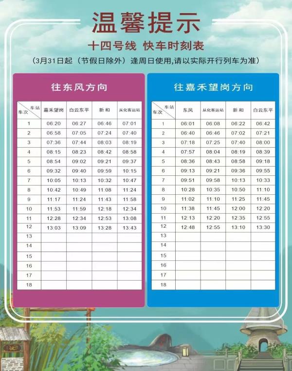 广州地铁最新提醒：清明假期出行，这些线路有调整