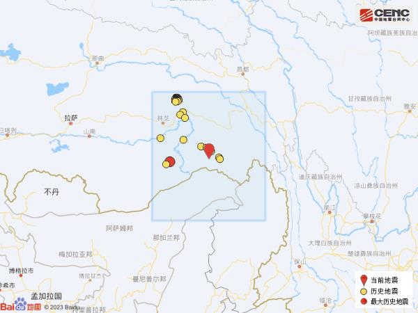 西藏林芝市察隅县发生3.1级地震