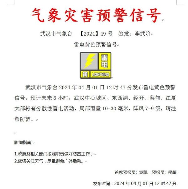 武汉突然天黑、电闪雷鸣！强对流来了