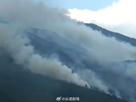 云南洱源突发山火 正在紧急扑救中