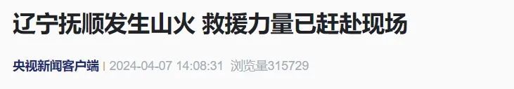 辽宁抚顺突发山火！最新情况