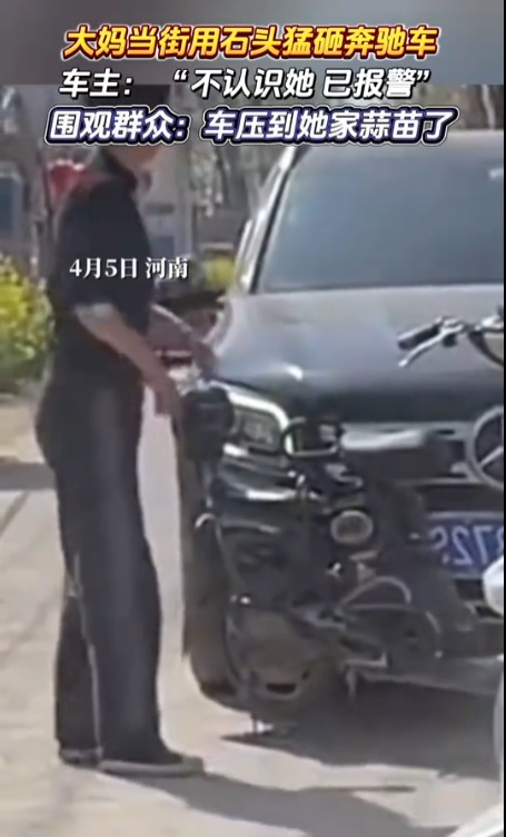 大妈因蒜苗被轧坏怒砸奔驰!律师发声:或将承担刑事责任 大妈因蒜苗被轧坏怒砸奔驰!律师发声:或将承担刑事责任