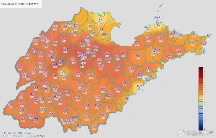 山东多地气温一路高歌，最高气温将达27℃