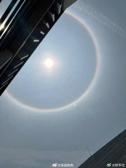 深圳天空现绝美日晕