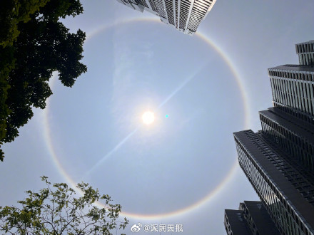 你见过吗？深圳绝美日晕让人惊叹