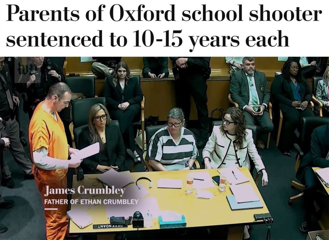 10至15年！美国校园枪击案凶手父母首次获刑