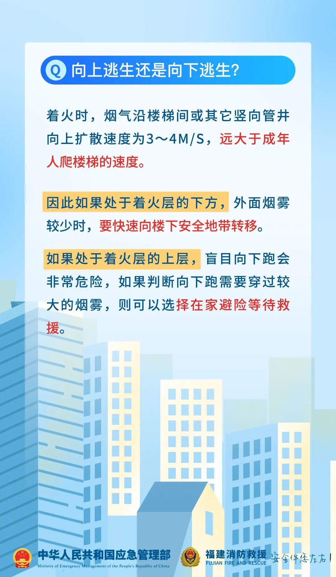 一高层居民楼突发火灾！火势仍在继续，伤亡情况不明……高层建筑着火往哪儿跑？→
