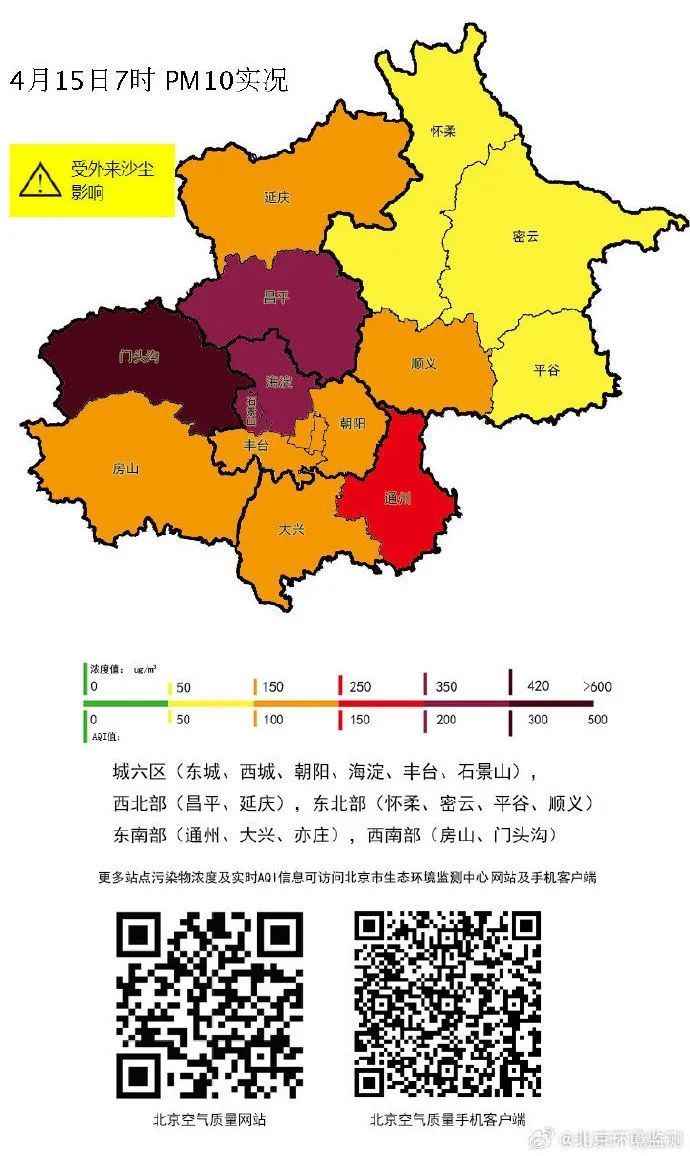 北京沙尘明显减弱，北部地区已达2级良水平