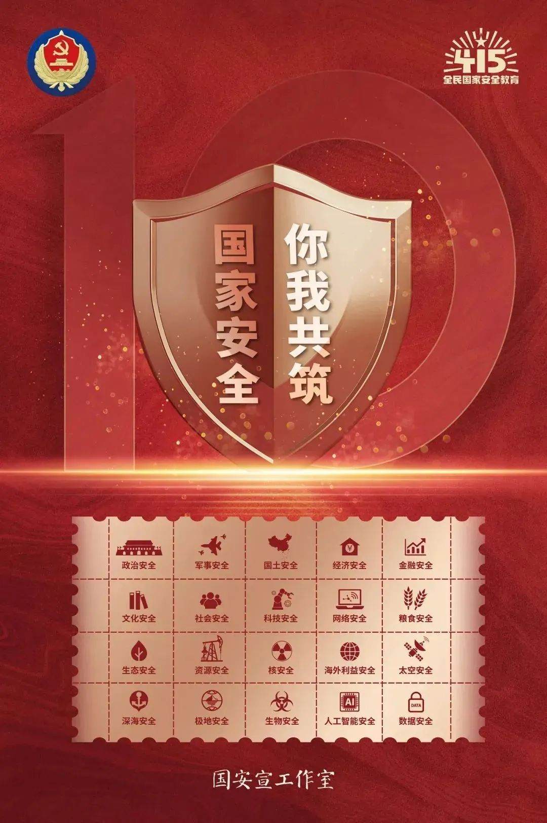 全民国家安全教育日 | 海报 | 总体国家安全观 创新引领10周年