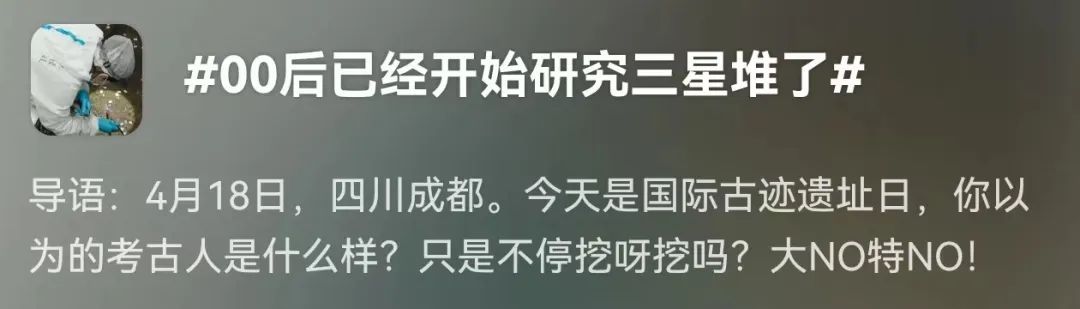 00后已经开始研究三星堆了?“不止!连‘坑长’都是80后和90后!” 00后已经开始研究三星堆了?“不止!连‘坑长’都是80后和90后!”