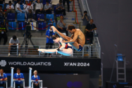 祝贺！跳水世界杯混合团体决赛中国队摘金