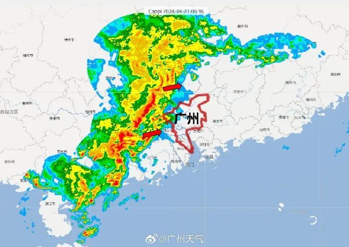 预警!预警!飑线持续东移,广州还有特大暴雨,尽量减少外出 预警!预警!飑线持续东移,广州还有特大暴雨,尽量减少外出