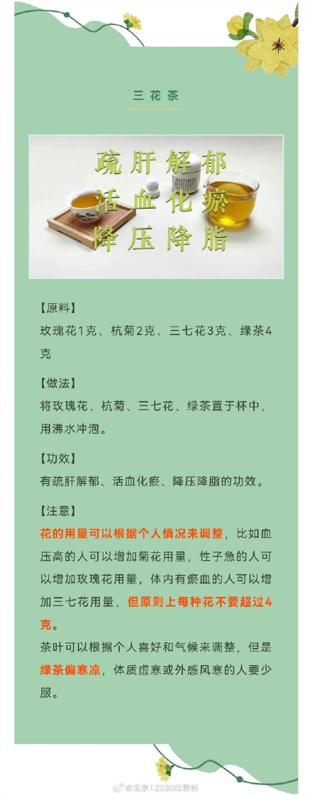 春天肝火旺?请喝三花茶 春天肝火旺?请喝三花茶