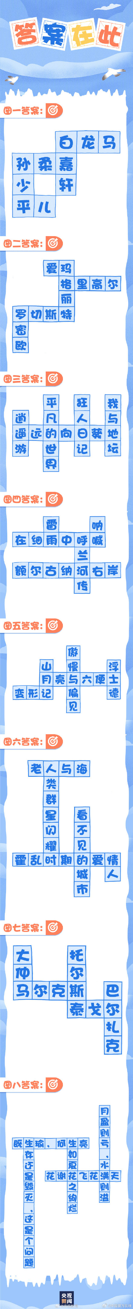 快来挑战一下阅读清单版填字游戏