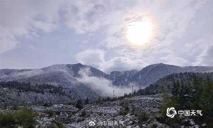 四川康定新城现降雪 花草与雪的浪漫邂逅